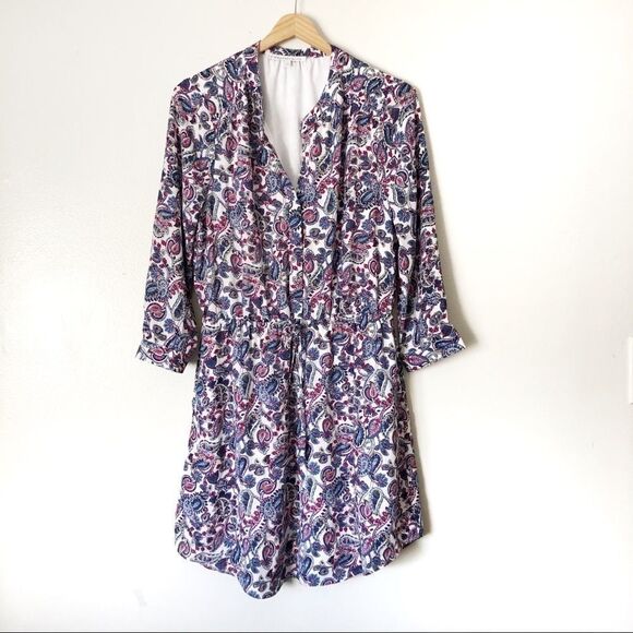 Daniel Rainn Paisley full button front Shirt Dress - Picture 1 of 7